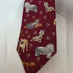 Save the Children Mens DOG DAYS Various Breeds of DogsTie Silk Paw Prints